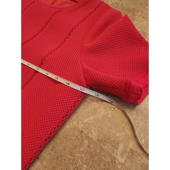 Carlisle Collection berry red waffle texture A-Line dress - Picture 5 of 14